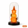 Adorno de Cúpula de Cristal para Halloween Lámpara de Calabaza Calavera Decoración de Mesa Atmósfera Festiva Creativa Luz para Hogar Bar Fiesta