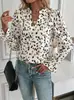2024 Nova Estação Independente Transfronteiriça Europeia e Americana Amazon Moda Casual Feminina Tecido Estampado Camisa com Manga Lanterna