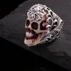 Anillo de Calavera Punk Personalizado de Moda Transfronterizo Europeo y Americano para Hombre Anillo Hueco Retro Exagerado Venta al por Mayor
