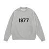 Esenciales Hhh Fog Estampado de Velour de Doble Línea Silicona en Relieve Sudadera Unisex de Peso Pesado Cuello Redondo Otoño e Invierno Moderna