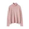 Suéter de Punto Trenzado Retro para Otoño e Invierno, de Manga Larga, Cálido, Suéter de Cachemira para Mujer 100% Cachemira Pura