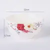 Louça de Mesa Cerâmica para Casa Prato Tigela Tigela com Padrão de Flores Prato Tigela Estoque Rico Borda de Osso Chinês Protegida Tigela Prato de Arroz Flor Dourada