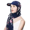 Novo Chapéu Cachecol Feminino Cor Sólida Estilo Transfronteiriço com Aba, Chapéu Cachecol de Puxar Versátil