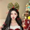 Diadema Navideña de Oso Lindo Tocado Lazo Rojo Atmósfera Femenina Vestido Festivo Foto Cos Accesorios para el Cabello