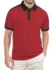 Comércio Exterior Transfronteiriço Amazon Sarja Pérola Verão Masculino Camisa Polo Casual Business Color Block Manga Curta