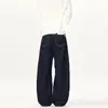 2026 Nuevos jeans de estilo americano simples de mezclilla cruda con corte curvo para hombres y mujeres, pantalones versátiles holgados de pierna ancha con corte relajado