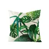 Fronha de Poliéster Estampada de Folha Verde de Planta Tropical Doméstica Mais Vendida da Amazon Ins Fronha de Almofada de Sofá Estilo Escandinavo