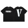 Camiseta deportiva informal de manga corta con estampado en V grande de VLONE, marca de moda transfronteriza europea y americana de 2024, para hombres y mujeres.