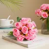 Tacto Altamente Realista Flor de Rosa Hidratante Decoración del Hogar Flor Artificial Estilo Coreano Ramo de Novia Decoración del Hogar