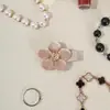 Presilhas de cabelo florais europeias e americanas para franja lateral de bebê, totalmente cobertas em tecido, acessórios de cabelo não danificantes para bebês e crianças pequenas, atacado