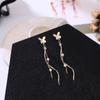 Pendientes de plata S925 con forma de aguja, estilo retro de Corea del Sur, estilo palacio, estilo hada, para niña, con borlas largas y mariposas