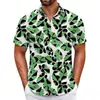 Camisa Havaiana Transfronteiriça Peça Única Masculina Praia Tamanho Grande Casual Estampada em 3D Manga Curta Camisa de Férias à Beira-Mar Tendência