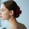 Pasador Ondulado Rectangular de Puntos Rojos para Mujeres con Pasadores Grandes en la Parte Posterior de la Cabeza, Pasadores Grandes para Volumen de Cabello Grande, Pinzas de Tiburón, Pasadores y Accesorios para el Cabello