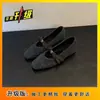 Sapatos Femininos Mary Jane de Tweed Estilo Francês com Adição de Lã, Novo Modelo Outono/Inverno 2025, Salto Escondido, Sapatos de Salto Baixo Elegantes