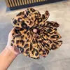 Elástico de Cabelo com Laço em Camadas e Estampa de Leopardo para Mulheres, Elástico de Cabelo de Alta Qualidade para Rabo de Cavalo, Tiara de Flor