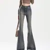 Jeans acampanados de moda para mujer, nueva colección primavera 2026, de talle alto, corte ajustado, estilo europeo, con adornos de pedrería, de largo hasta el suelo