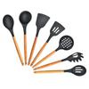 Utensilios de Cocina Antideslizantes Resistentes a Altas Temperaturas Utensilios de Cocina de Silicona Cuchara para Cocinar de 7 Piezas Utensilios de Cocina Antiadherentes Juego de Siete Piezas