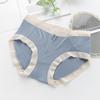Ropa Interior Femenina Modal Super Suave Helado Sin Costuras Ligera Transpirable Borde de Encaje Calzones Dulces de Cintura Media para Mujer