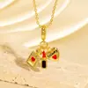 Colar Cruzado Novo Estilo Luxo Leve Esmalte Gota Diamante Cravejado Coração Futebol Flor Nicho Alto Padrão Versátil Corrente para Suéter DIY