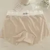 Bóxers sin costuras de seda helada para mujer con fuelle de algodón puro, shorts de seguridad finos de verano, ropa interior dos en uno