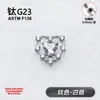Aretes de titanio F136 con forma de corazón hueco totalmente engastados con diamantes y circonitas, con rosca interna, piercing labial en forma de corazón, accesorio de piercing de aleación de titanio G23
