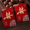 Envelopes vermelhos de casamento, mini envelopes vermelhos para a recepção do noivo, envelopes criativos com o caractere "feliz" para recém-casados, pequenos envelopes para presentes de casamento, lembrancinhas de 100 yuans
