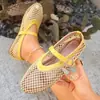 Zapatos de malla transpirables de suela blanda de gran tamaño para mujer, nuevos zapatos Mary Jane de malla hueca de suela plana, superventas transfronterizo