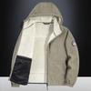 Novo casaco de lã com forro de fleece outono e inverno jaqueta com capuz para atividades ao ar livre masculina à prova de frio jaqueta quente jaqueta 2322A