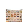 Bolsa de Mão Urso de Desenho Animado com Tema de Caqui e Estampa Girly Joy, Bolsa de Maquiagem em Lona, Necessaire de Grande Capacidade