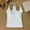 Lencería de Verano Personalizada para Mujer con un Hermoso Diseño en la Espalda, Estilo Puro Deseo, Camisola con Copas en el Pecho, Espalda Cruzada, Camiseta sin Mangas de Color Sólido, Versátil para Deportes