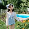 Traje de baño de una pieza para envío directo, para padres e hijos, adelgazante, protección solar, cubreplaya, conjunto de una pieza y dos piezas para niños pequeños y medianos, trajes de baño para niñas y madre e hija