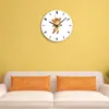 Reloj de Pared Silencioso Creativo Decoración de Pared con Patrón de Animales de Dibujos Animados Celebrante en Línea para Habitación Infantil Oso Mengmeng