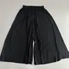 Falda pantalón Estilo perezoso Cintura alta Pierna ancha Pantalones de mujer Grises Caída fluida Cortos Verano Nuevos Sueltos Adelgazantes Pantalones casuales