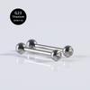 Piercing para lengua, anillo de aleación de titanio G23, paquete de taladro, rosca interna, clavo para lengua, barra recta de 14 g, clavo para lengua, clavo largo para oreja, pendiente para uña.