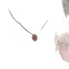 Collar Rosa de Diamantes Estilo Chica Rica Retro de Lujo Ligero Francés para Mujer Colgante Ovalado Completamente de Diamantes Diseño Exquisito Cadena para Clavícula de Acero de Titanio