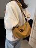 Bolsa de Veludo em Formato de Dumpling Transfronteiriça 2026 Nova Bolsa Transversal Casual para Mulheres Pequena Bolsa de Tecido Versátil Retrô Bolsa de Ombro