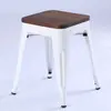 Mesa de Comedor Taburete de Metal Hierro con Tapa de Madera Venta al por Mayor Taburete Alto con Respaldo Barra Ocio Restaurante Estilo Industrial Silla de Hierro