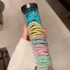 100 ligas elásticas con hilo para atar el cabello, diademas duraderas, bandas de goma en un barril, diseño simple