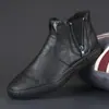 Sapatos Masculinos de Outono, Novos Sapatos de Cano Alto, Sapatos Casuais da Moda Estilo Coreano, Sapatos Slip-On, Sapatos Clássicos de Couro, Tênis