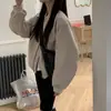 Chamarra holgada de estilo coreano, versátil, sin cuello, con un diseño único, perfecta para otoño, nueva moda para mujer, top tipo chamarra de béisbol