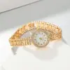 Relógio Feminino de Venda Quente Transfronteiriço com Pedras de Strass, Relógio de Pulso Luxuoso e Versátil, Atacado de Relógio de Quartzo de Alto Valor