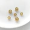 Bolas espaciadoras de flores huecas de oro claro de 14 quilates que conservan el color, bolas de óxido, cuentas colgantes en forma de flor, hechas a mano, pulseras de perlas, pendientes, accesorios