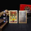 Tarjeta de Oro del Dios de la Riqueza de Cinco Direcciones con Estatua de Buda Dorada, Ocho Dioses Guardianes, Tarjeta de Oro, Pegatina para Teléfono Móvil, Caja de Regalo, Amuleto de Oración