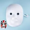 Máscara de Ópera de Pequim pintada à mão DIY, rosto de gato em papel machê, meia-face de raposa, rosto infantil sem cor para meninos e meninas, rabiscos em rosto inteiro