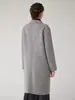 Abrigo largo de lana con cuello de solapa, elegante y versátil, abrigo de lana de color liso, gabardina de lana a doble cara