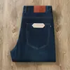 Estação Europeia Verão Ultra-fino Azul Marinho Macio Elástico Respirável Confortável Cintura Média Anti-rugas Casual Jeans Reto para Homens