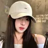 Gorra de Béisbol Bordada con Letras Inglesas Estilo Coreano para Mujer, Nueva Gorra con Visera para Primavera/Verano con Circunferencia de Cabeza Grande, Sombrero de Pico Adelgazante