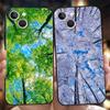 IPhone15 Verde Soleado Árbol Primavera Verano Otoño Invierno Paisaje Natural Funda para Teléfono Móvil Árboles