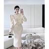 Terno espesso estilo Chanel! QF1645 nova moda feminina estilo coreano dez ou três linhas moda feminina fornecimento ao vivo novo atacado