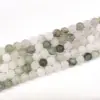 Piedra natural cuentas redondas Tianshan verde cuentas sueltas pulsera collar div accesorios de joyería cuentas fábrica hecha a mano venta al por mayor